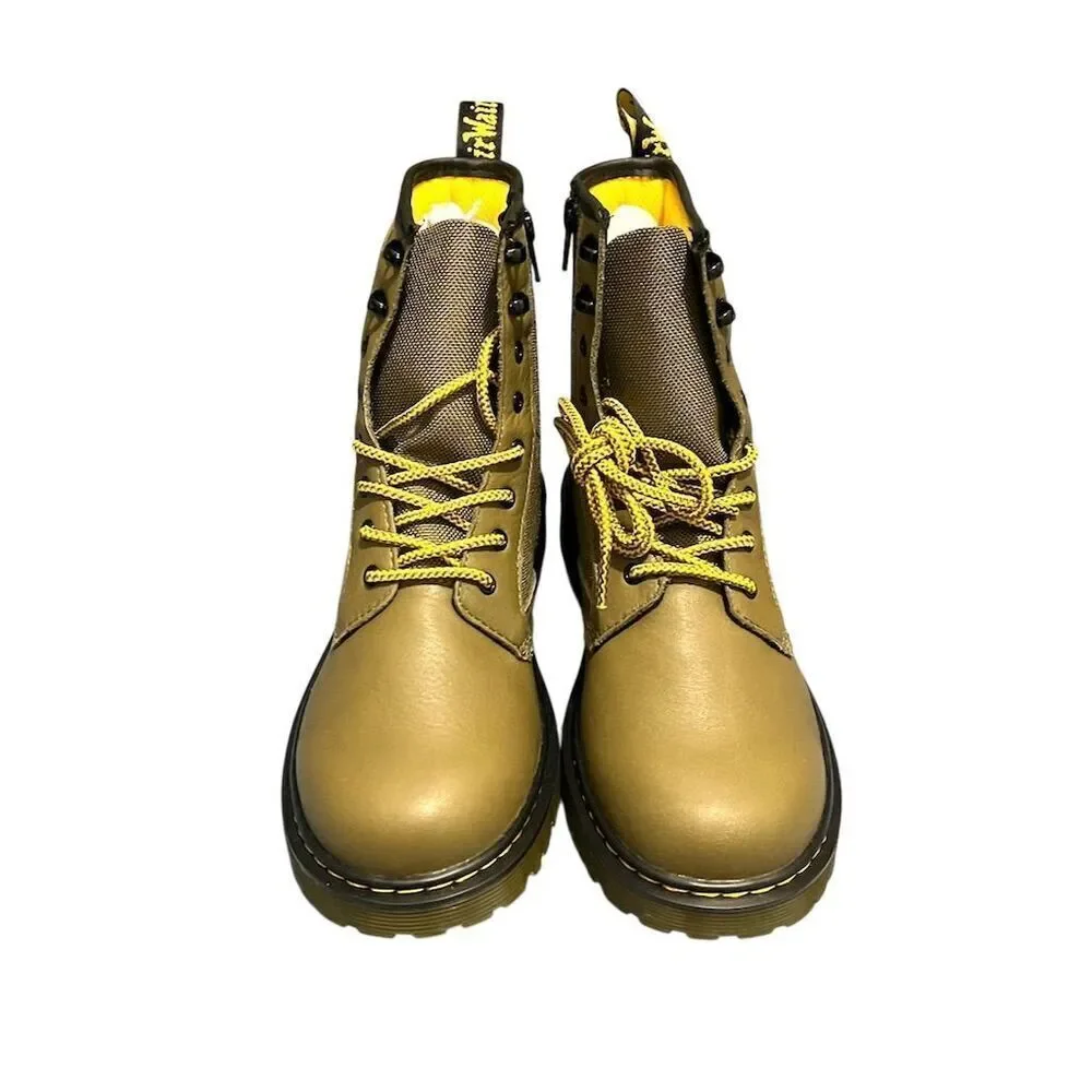 Dr. Martens 1460 Panel Y Teens Leather Boots Outdoor Green M6/L7 Lace Up Unisex